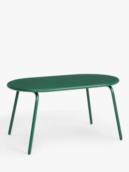 Oval Metal Garden Coffee Table, 90cm, green