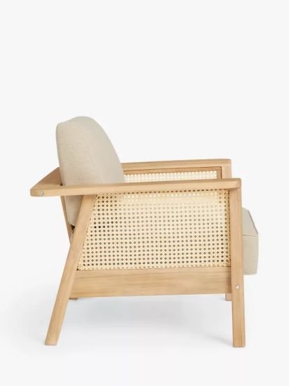 Rattan Garden Lounge Chair, (Acacia Wood), Natural