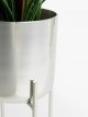 Indoor Stainless Steel Planter & Stand, Silver