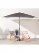 Freestanding Wind-Up Tilt Rectangular Parasol, 2 x 3m, Dark Grey