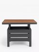 Platform Height-Adjustable Square Garden Dining Table, 81cm, Grey