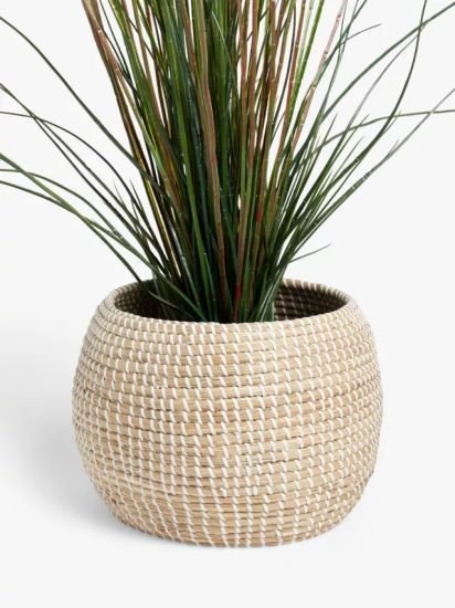 Seagrass Indoor Planter, Natural / White