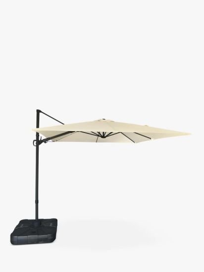 Freestanding 360 Aluminium Wind-Up Parasol & Base, 2.5m