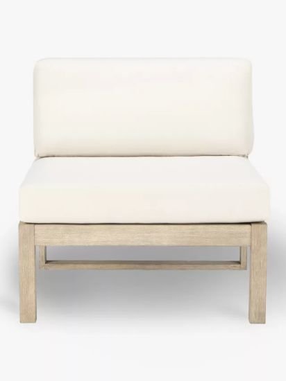 Single Modular Garden Lounge Chair Section,(Eucalyptus Wood), Natural