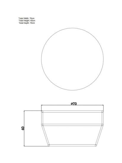 Round Garden Coffee Table, 70cm