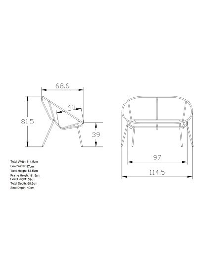 2-Seater Garden Sofa