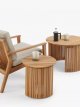 Nesting Round Garden Coffee Tables, Set of 2, (Acacia Wood), Natural