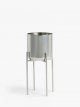 Indoor Stainless Steel Planter & Stand, Silver