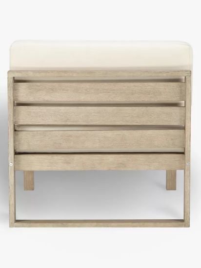 Single Modular Garden Lounge Chair Section,(Eucalyptus Wood), Natural