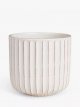 Country Ribbed Earthenware Indoor Planter, 23cm, White