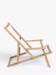 Acacia Wood Deck Chair Frame & Sling, Natural/White