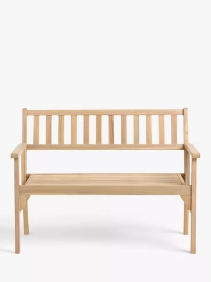 Acacia Wood Foldable 2-Seater Garden Bench, Natural
