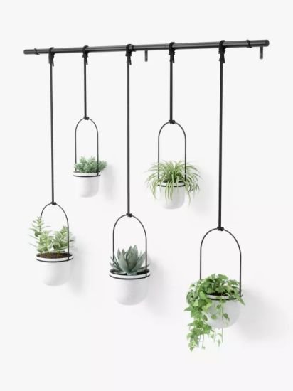 Hanging Planter, 5 Pot, White