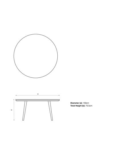Basket Round Garden Dining Table, 150cm, Grey/Anthracite